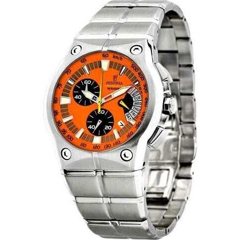 FESTINA Men's Orange Chronograph Stainless Steel Bracelet | F6737/6