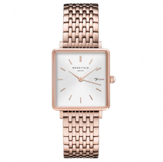 The Boxy Rose Gold White - Rose Gold / 33mm