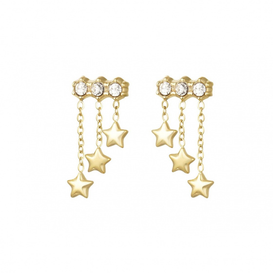 Earrings with chain and stars