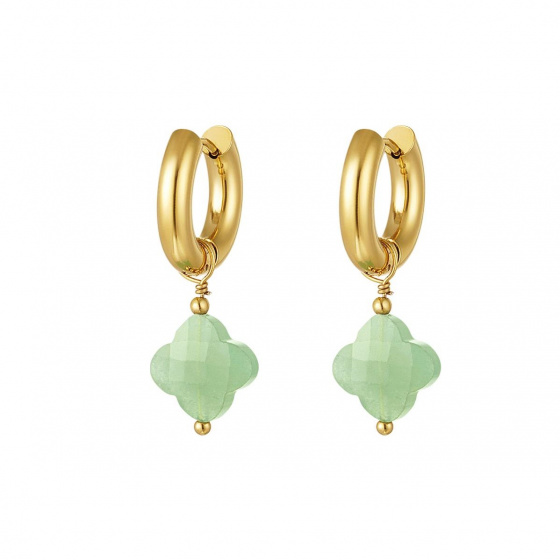 Earrings with clover - Natural stones collection