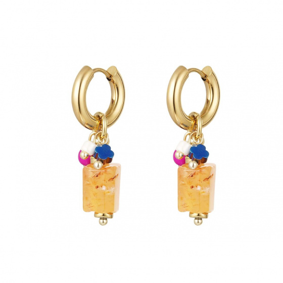 Earrings with colorful stones