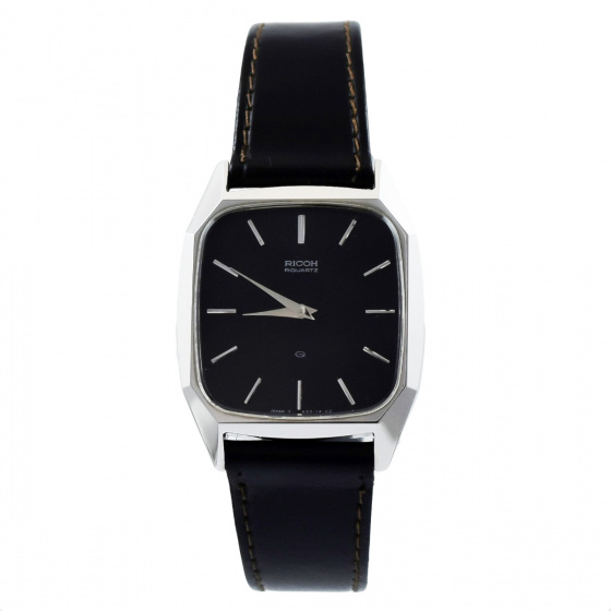RICOH Black Leather Stainless Steel Watch | RCH632011