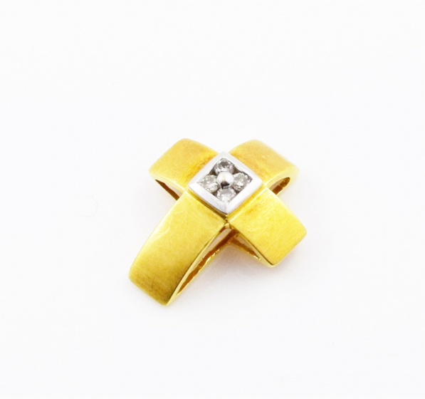 Χρυσός Σταυρός 18 Καρατίων με Διαμάντια (κοπής Μπριγιάν) | crsbr183825br011